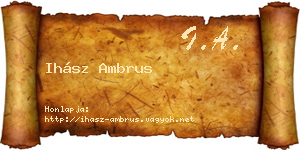 Ihász Ambrus névjegykártya